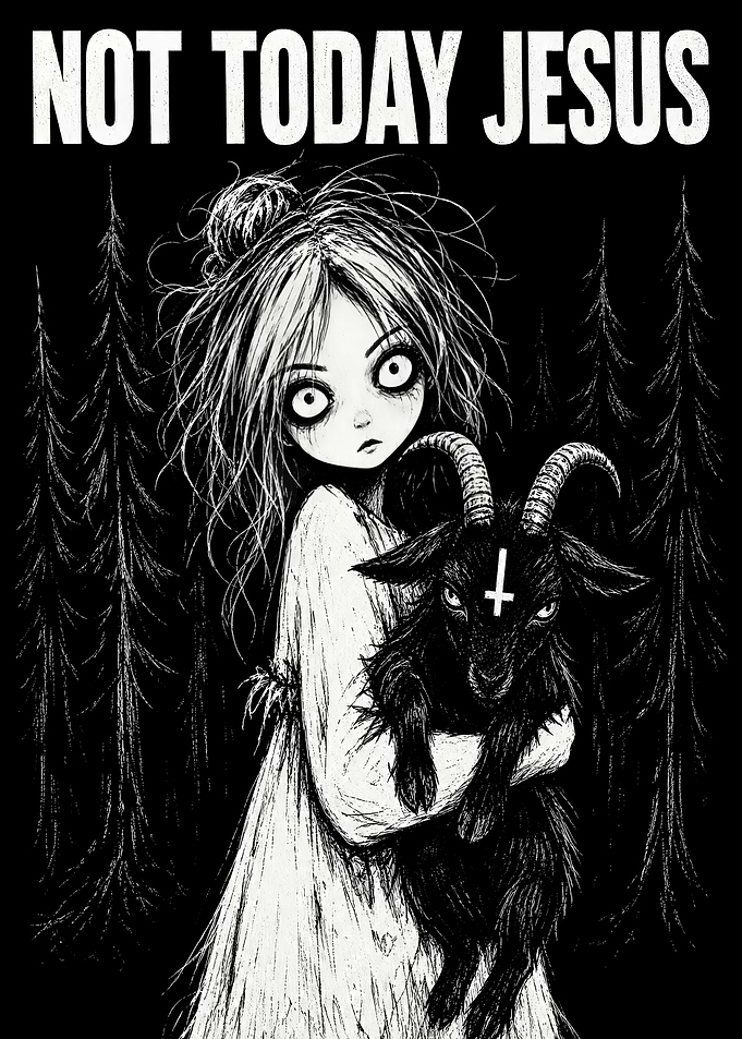 Not Today Jesus Gothic Illustration