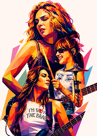 All-Female Rock Band Low Poly Art