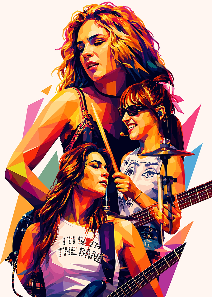 All-Female Rock Band Low Poly Art