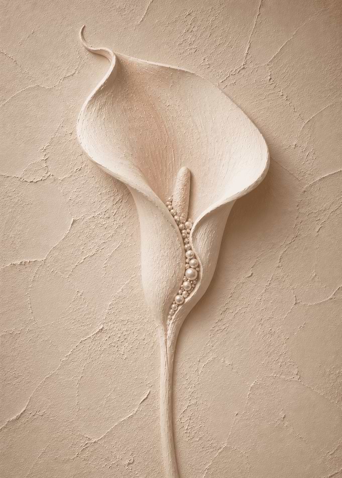 Textured Calla Lily with Pearl Accents