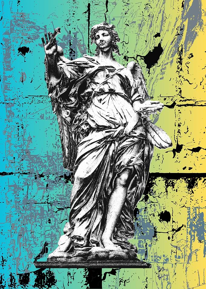 Angel Statue Pop Art Poster