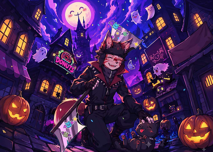 Anime Fox Boy Halloween Celebration