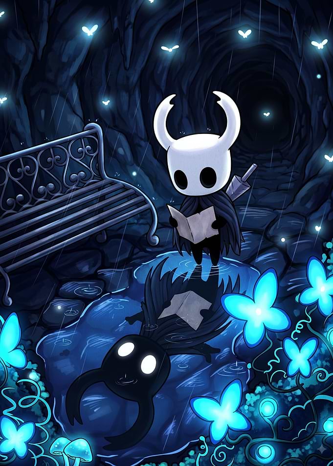 The Knight Reading in Blue Rain