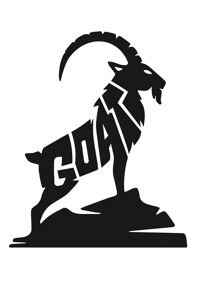Minimalist Goat Typography Silhouette