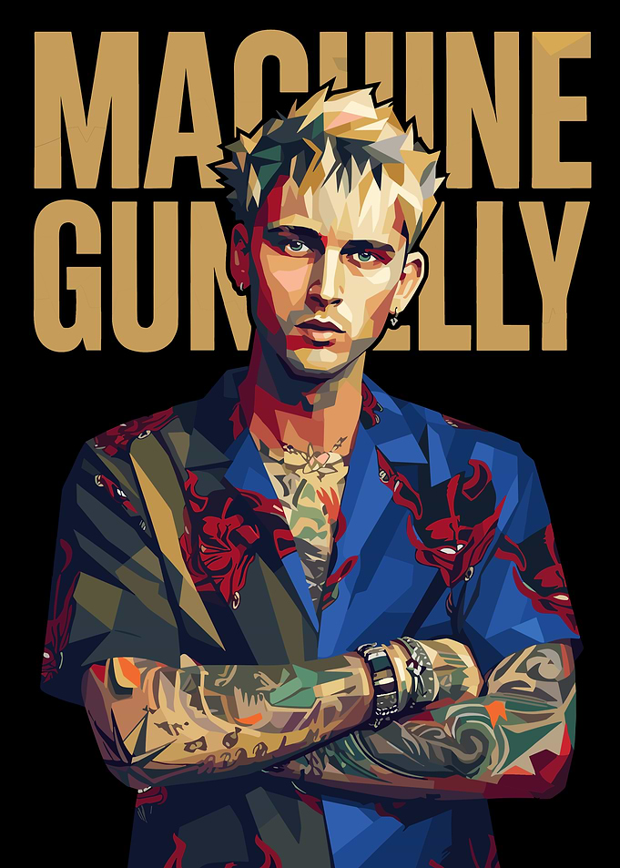 Machine Gun Kelly Low Poly Portrait
