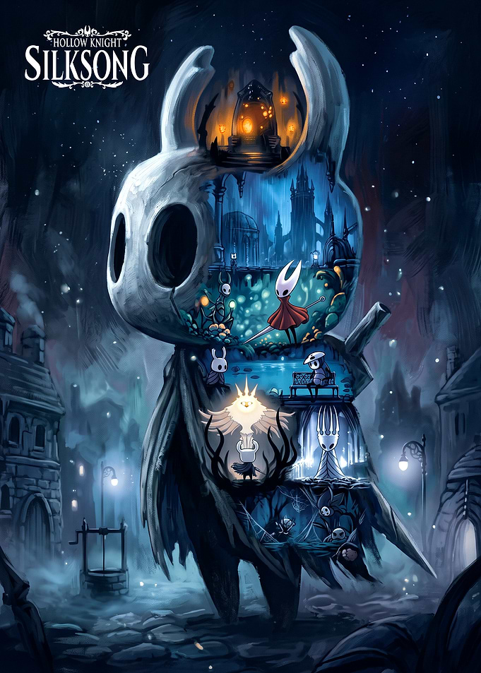 Hollow Knight Silksong Character Collage Art