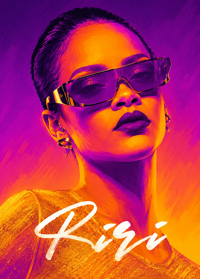 Rihanna Riri Pop Art Portrait