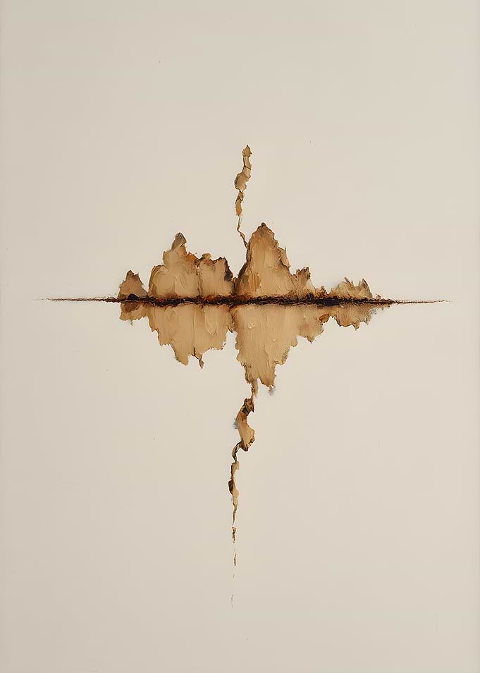 Minimalist Abstract Earth Tone Cross