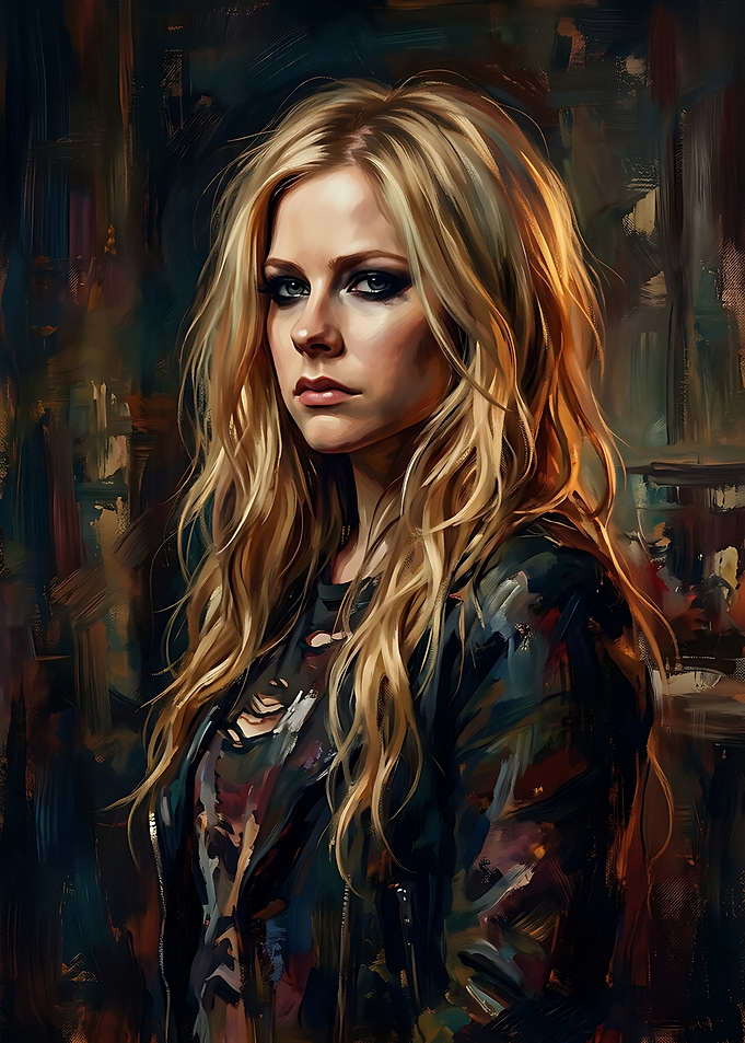 Avril Lavigne Oil Painting Portrait