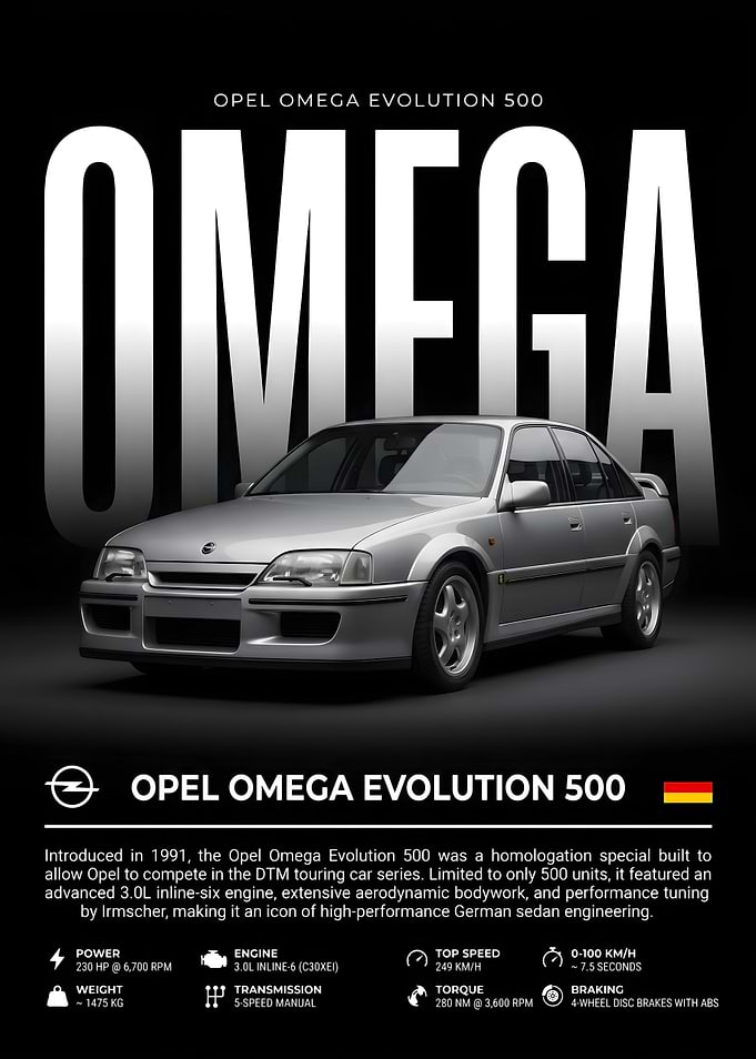 Opel Omega Evolution 500 Poster