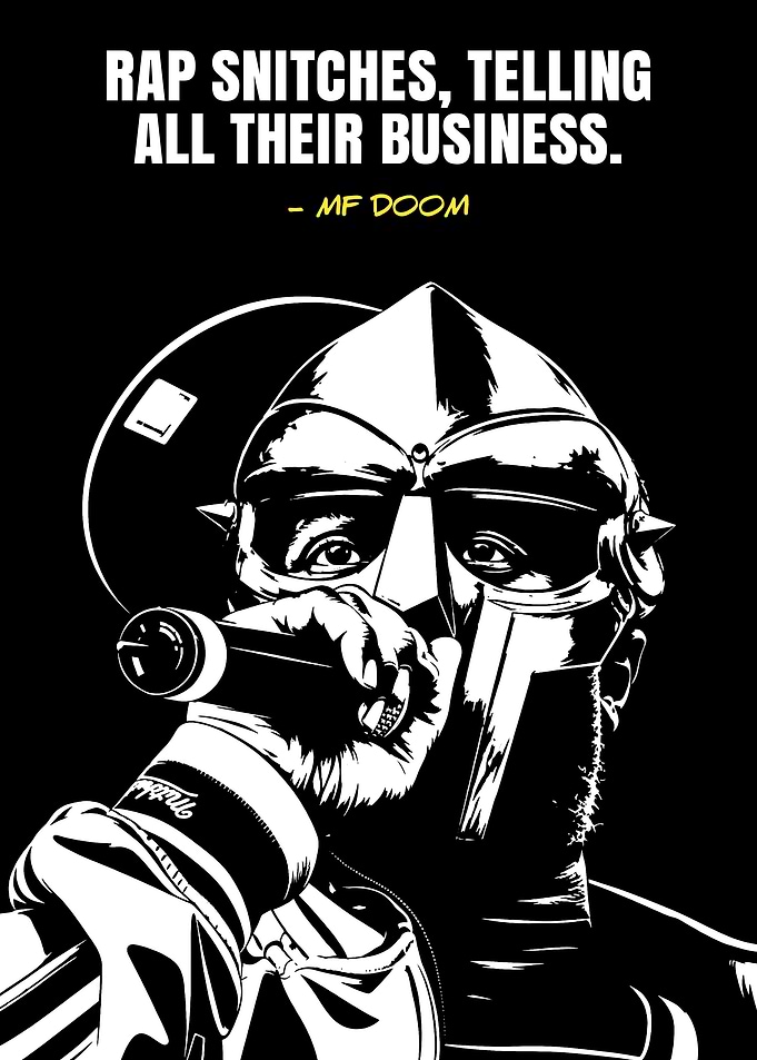 MF DOOM Rap Snitches Poster