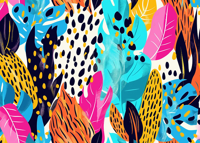 Vibrant Tropical Leaves with Leopard Spots