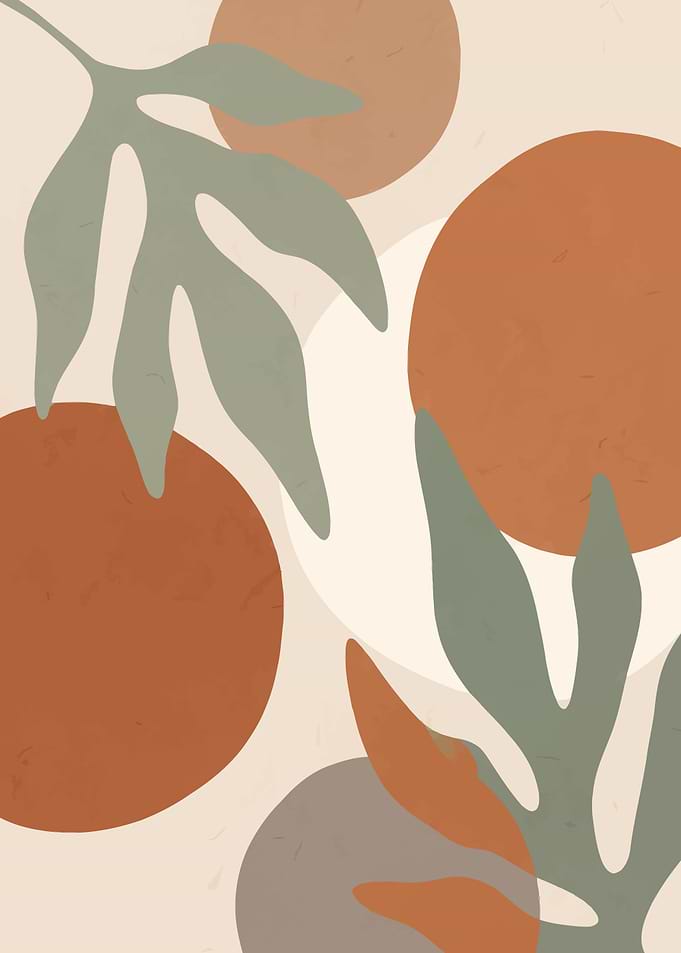 Abstract Botanical Mid-Century Modern Art