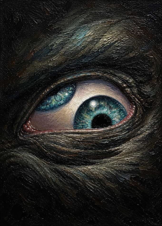 Surreal Cosmic Eye Oil Painting