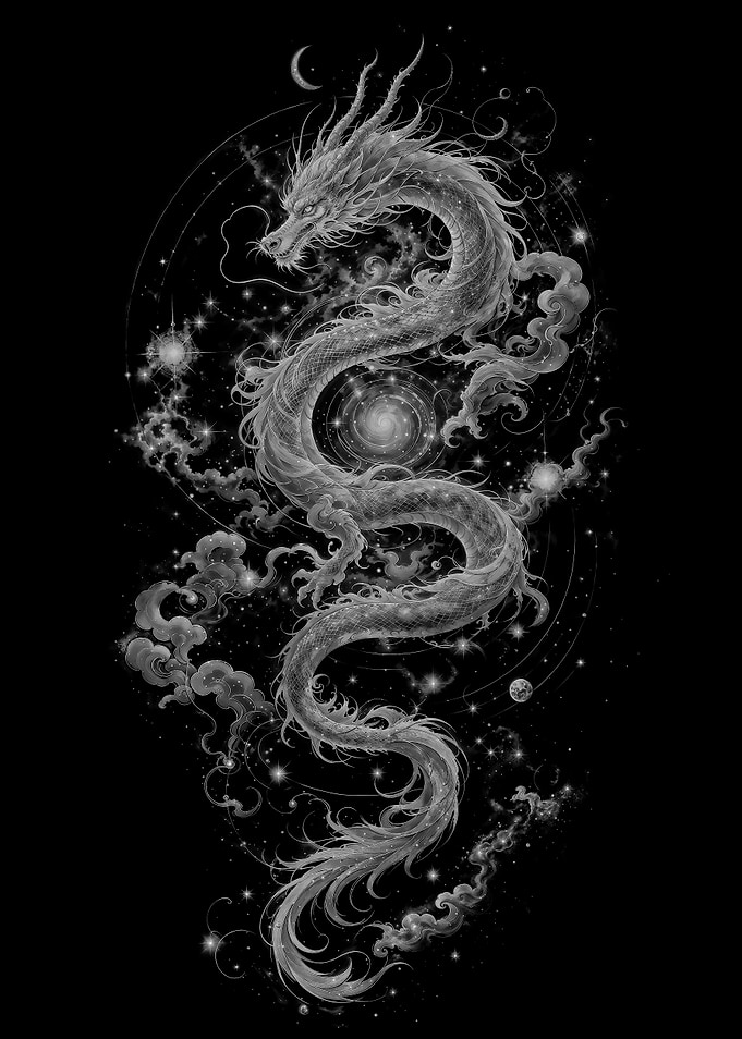 Celestial Dragon in Cosmic Void