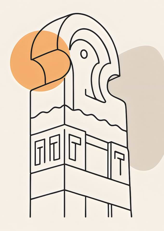 Minimalist Abstract Architectural Line Art