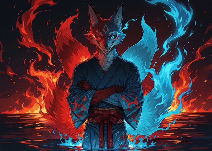 Dual Elemental Kitsune Spirit