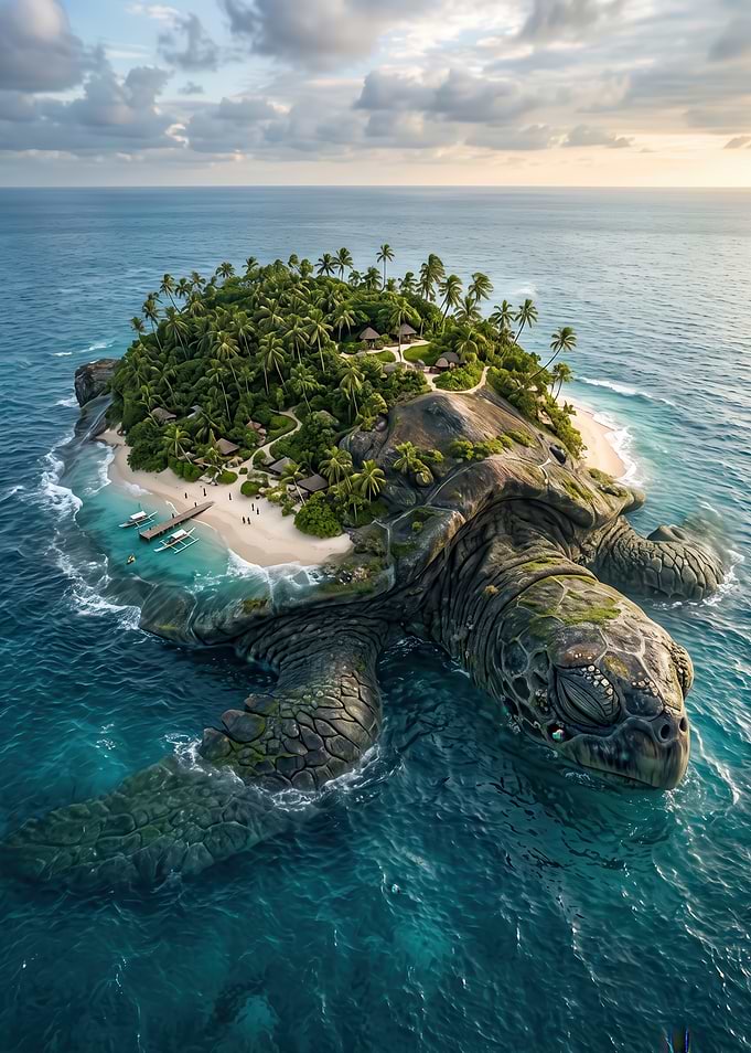 Giant Turtle Island Tropical Paradise
