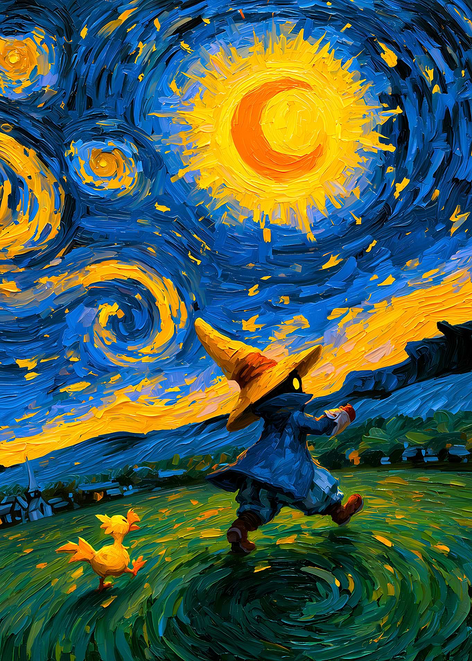 Vivi and Chocobo Starry Night