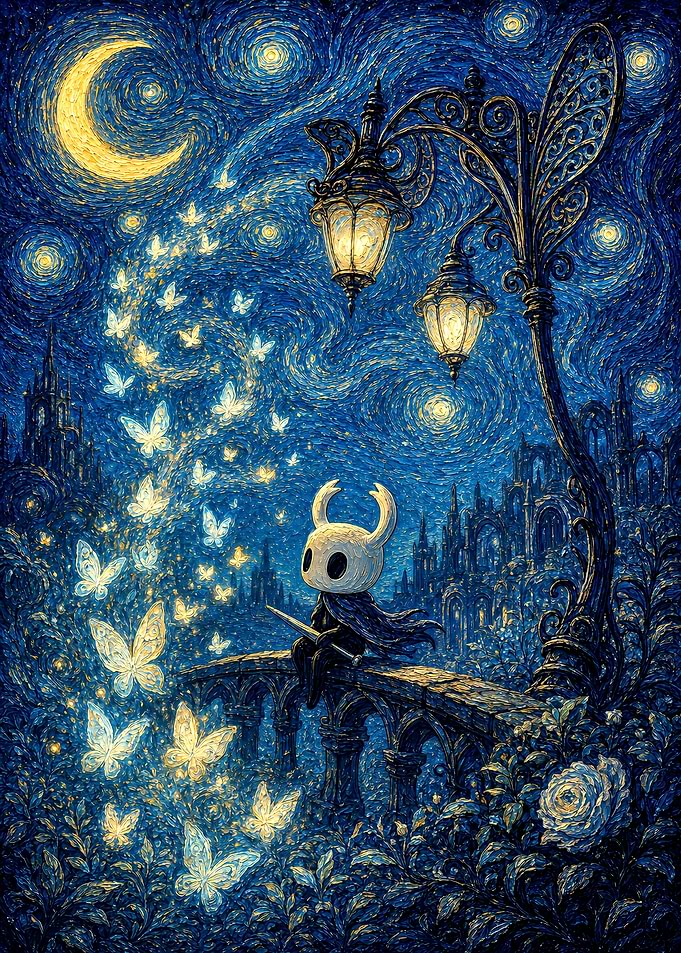 Hollow Knight Starry Night Fan Art