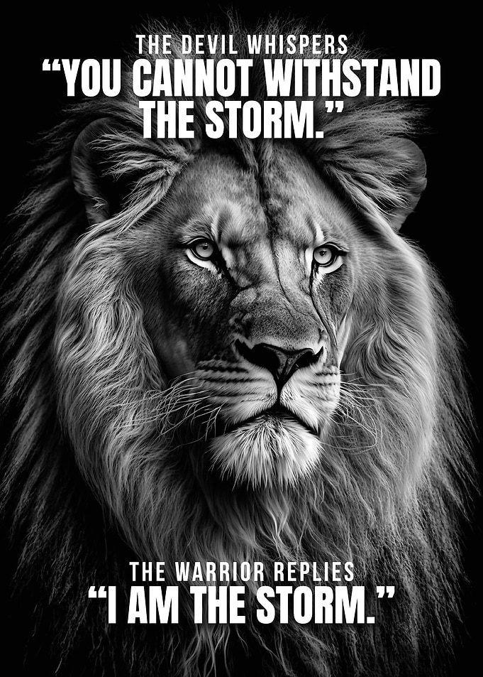 I Am The Storm Lion Poster