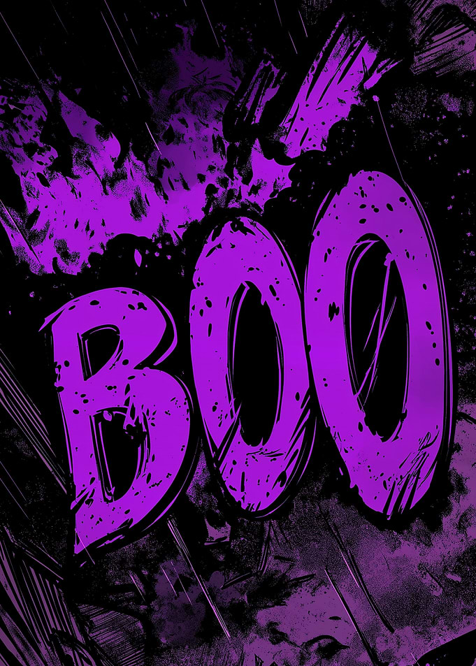 Purple BOO Text Art