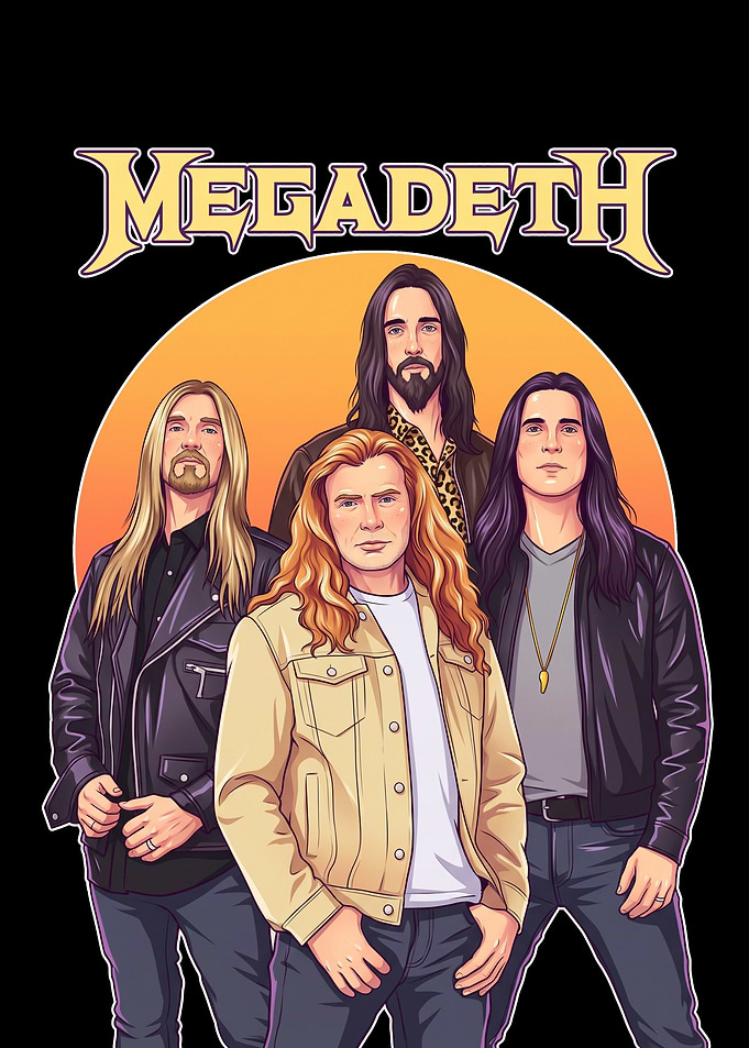Megadeth Band Members Illustration