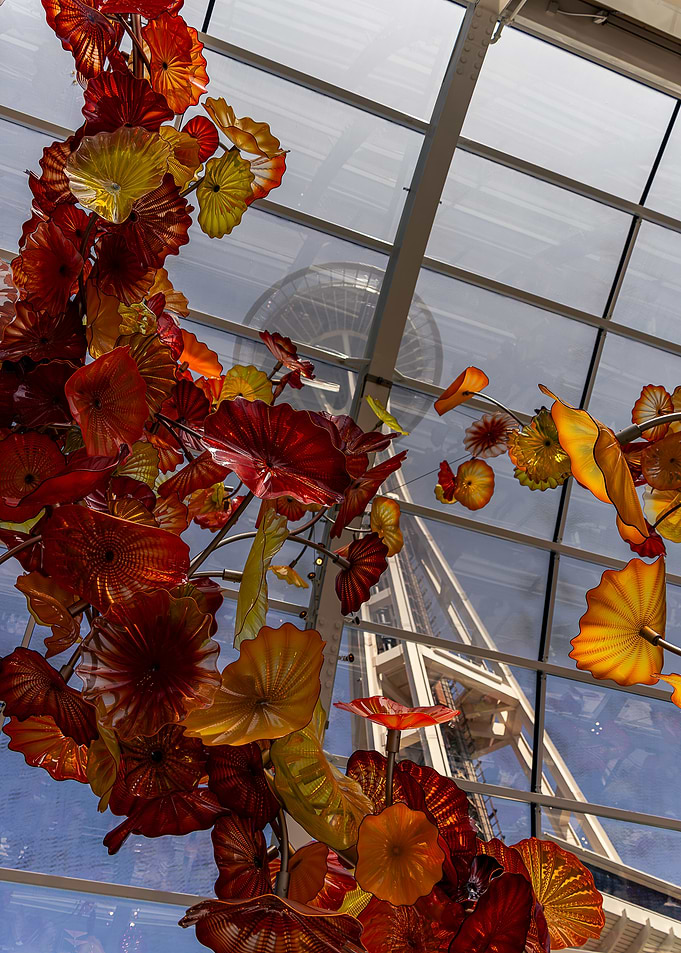 Chihuly Glass Flowers and Space Needle