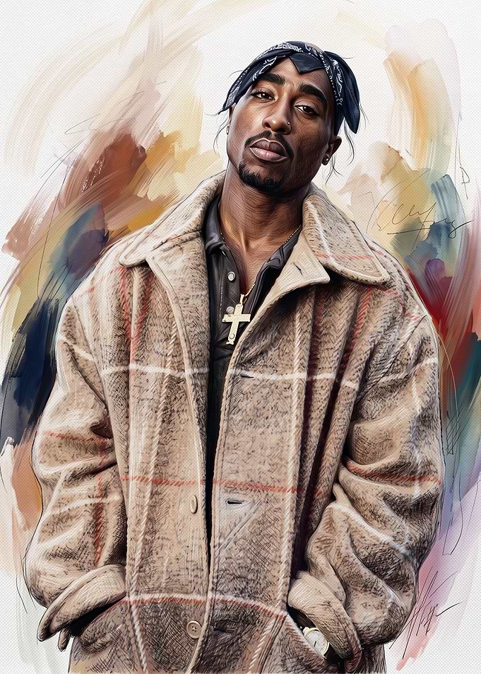 Tupac Shakur Artistic Portrait