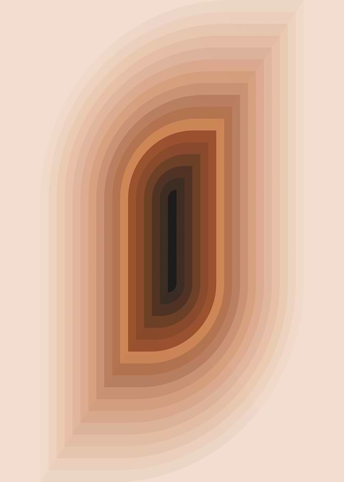Minimalist Abstract Concentric Brown Shapes