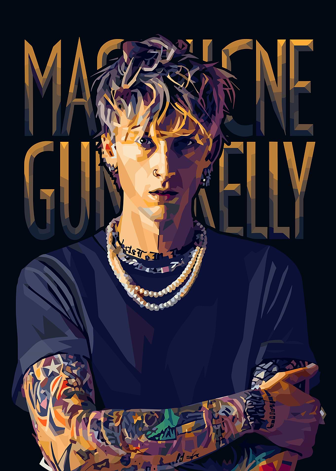 Machine Gun Kelly Low Poly Portrait