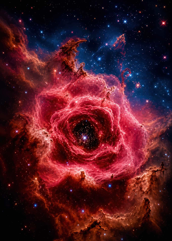 Stunning Rose Nebula in Deep Space