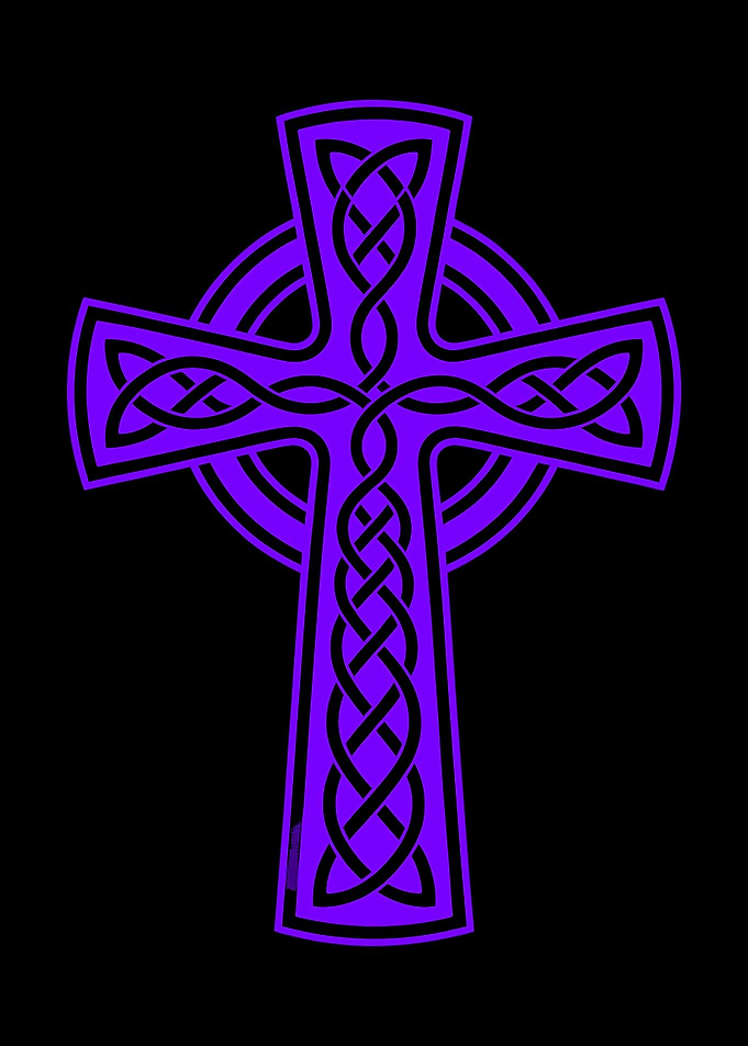 Purple Celtic Cross Knotwork Design