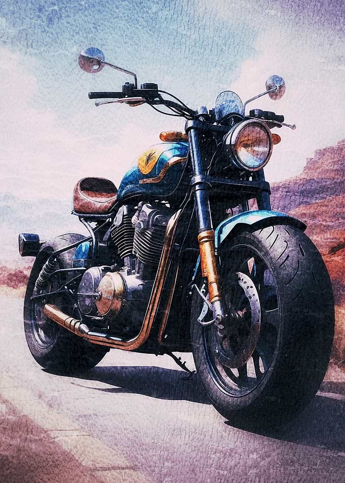Vintage Style Custom Cruiser Motorcycle