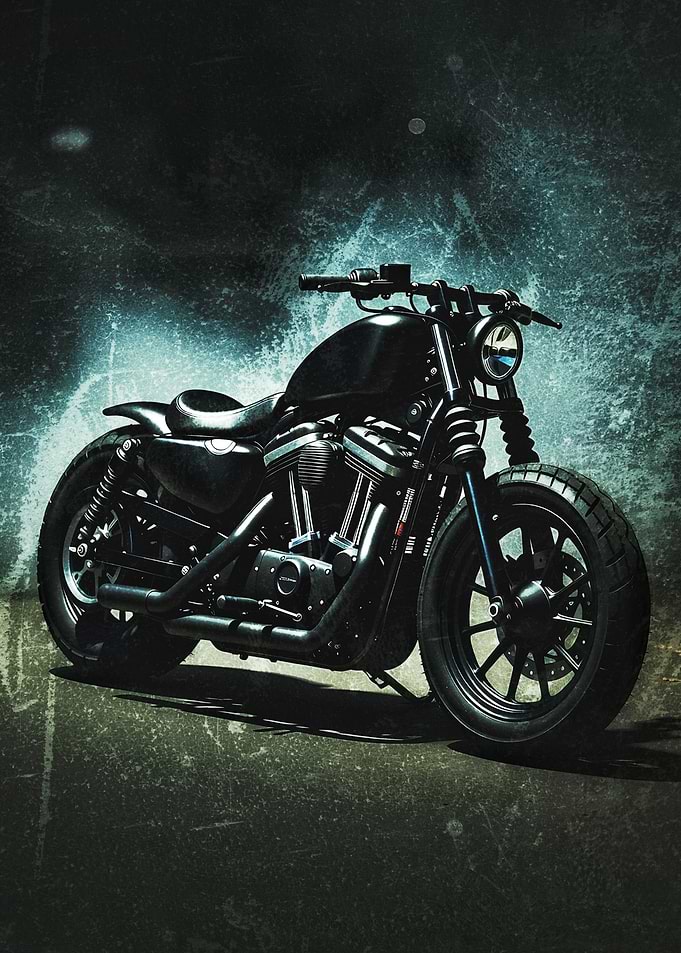 Matte Black Custom Cruiser Motorcycle