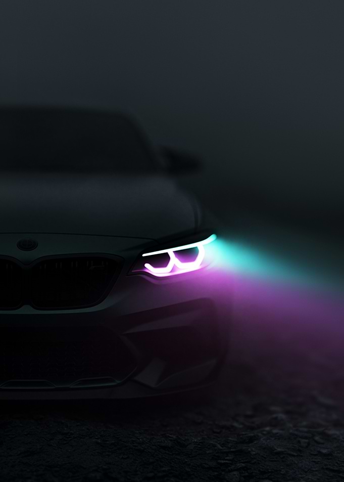 BMW M2 with Neon Headlights