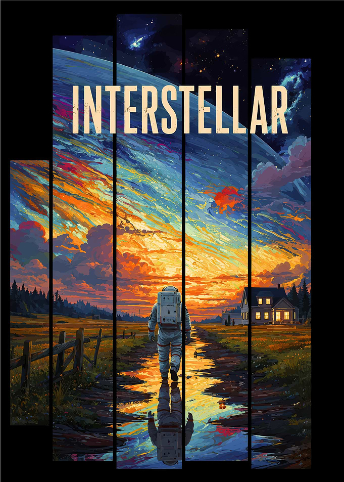 Interstellar Astronaut Sunset Poster