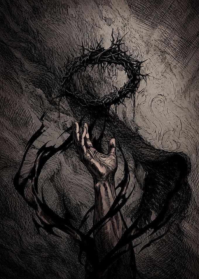 Hand Reaching for Crown of Thorns