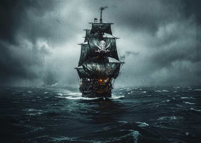 Black Pearl Pirate Ship at Sea