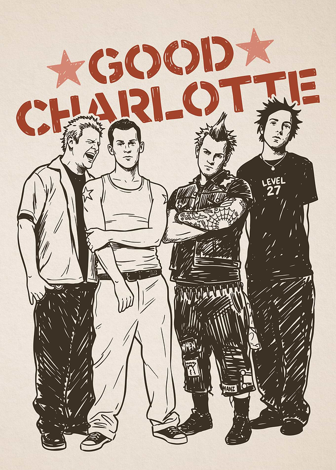 Good Charlotte Band Illustration Poster
