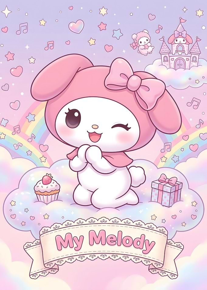 My Melody Kawaii Cloud Illustration