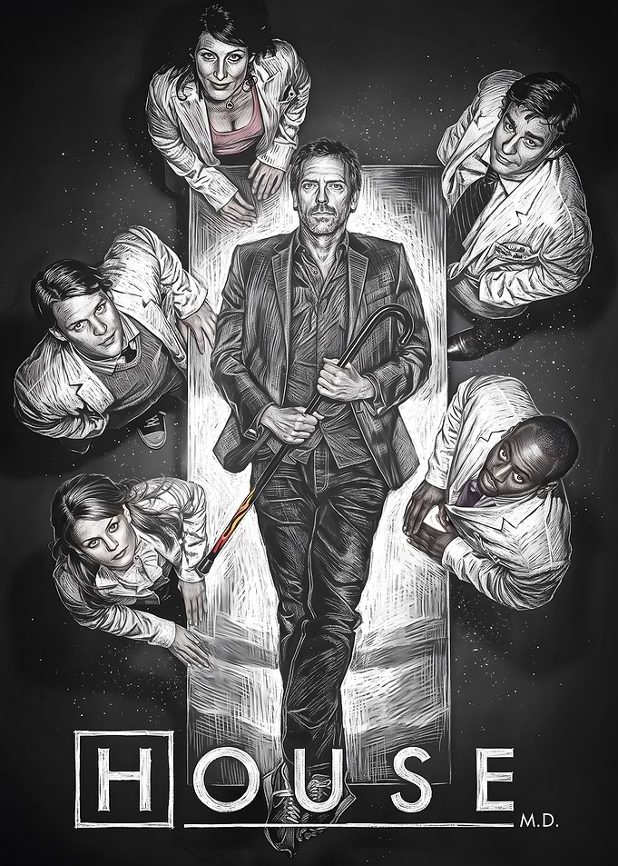 House M.D. Cast Sketch Poster
