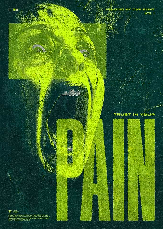 Trust In Your Pain Retro Horror Movie Poster
