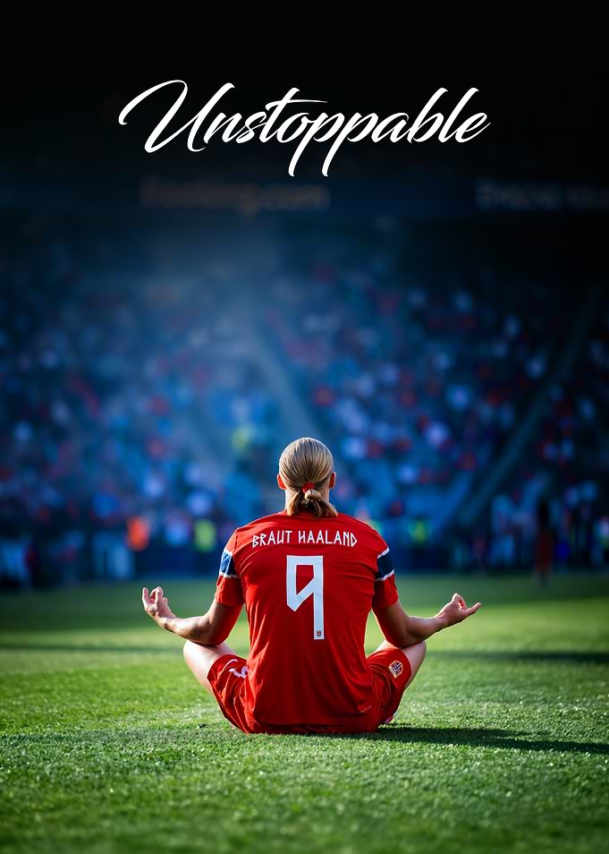 Erling Haaland Meditating on Pitch