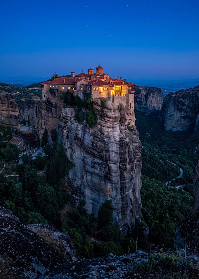 Meteora Monastery at Twilight