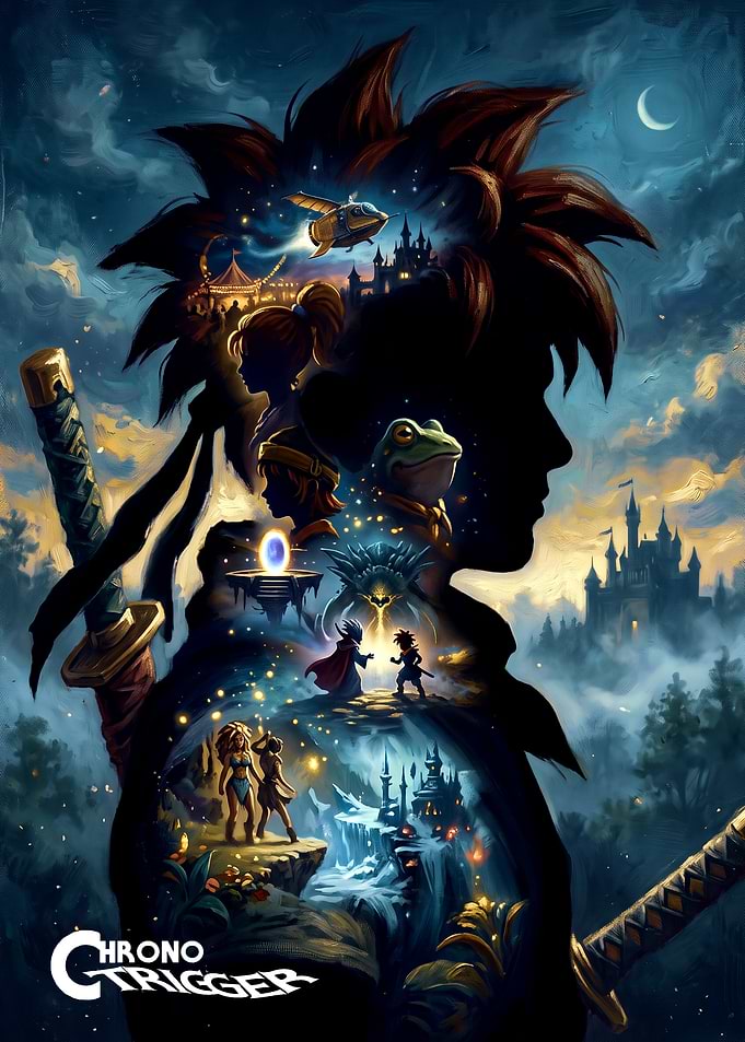 Chrono Trigger Silhouette Art Poster