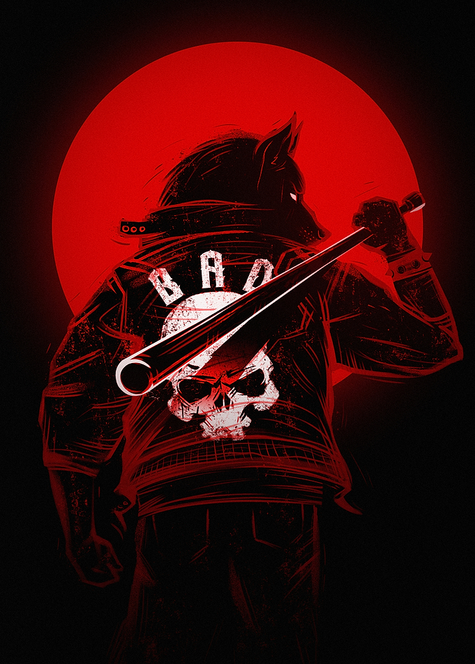 Bad Wolf Punk Skull Illustration