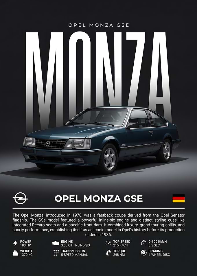 Opel Monza GSE Car Poster