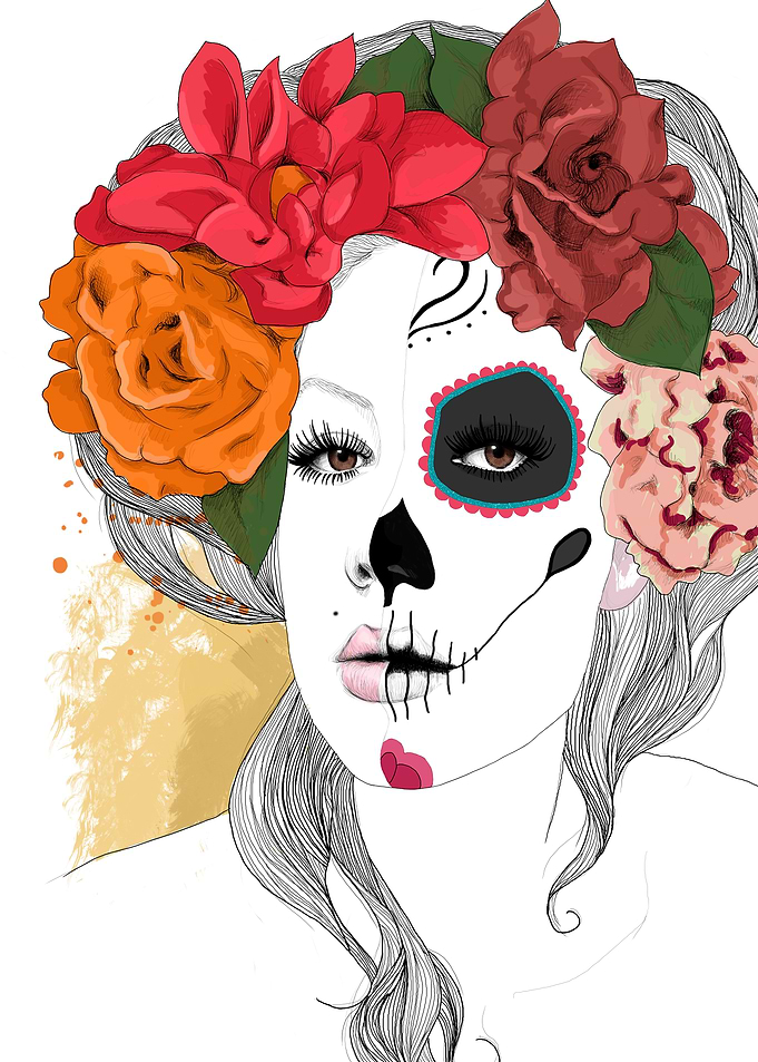 Day of the Dead Floral Portrait