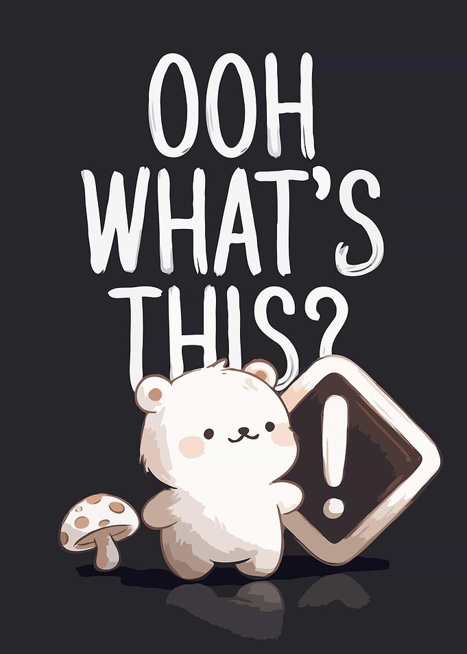 Cute Bear Discovering An Exclamation Mark
